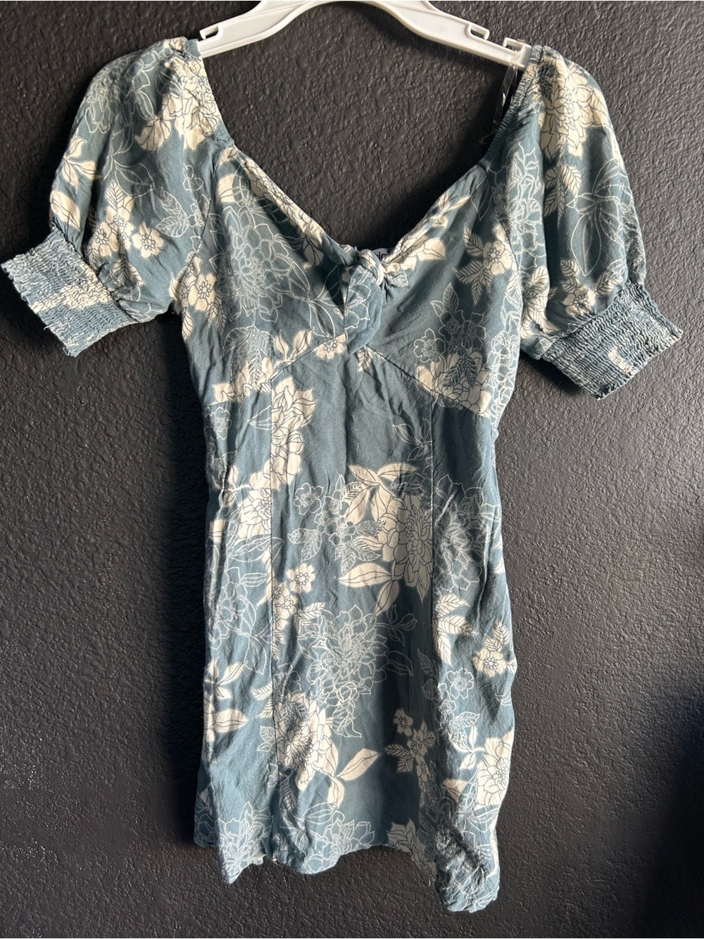 Mimi Chica Teal Floral Tie-Front Mini Dress